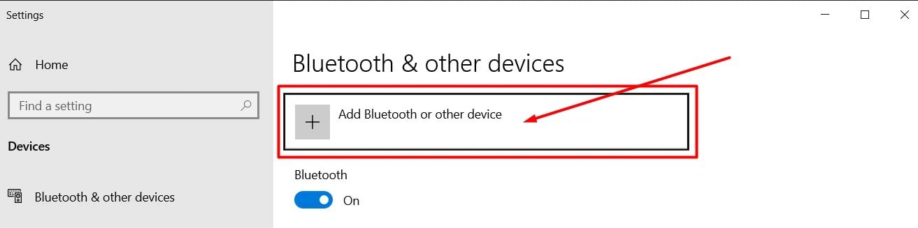 Nhấn vào nút "Thêm thiết bị Bluetooth" và bắt đầu quá trình tìm kiếm thiết bị Bluetooth có sẵn trong phạm vi