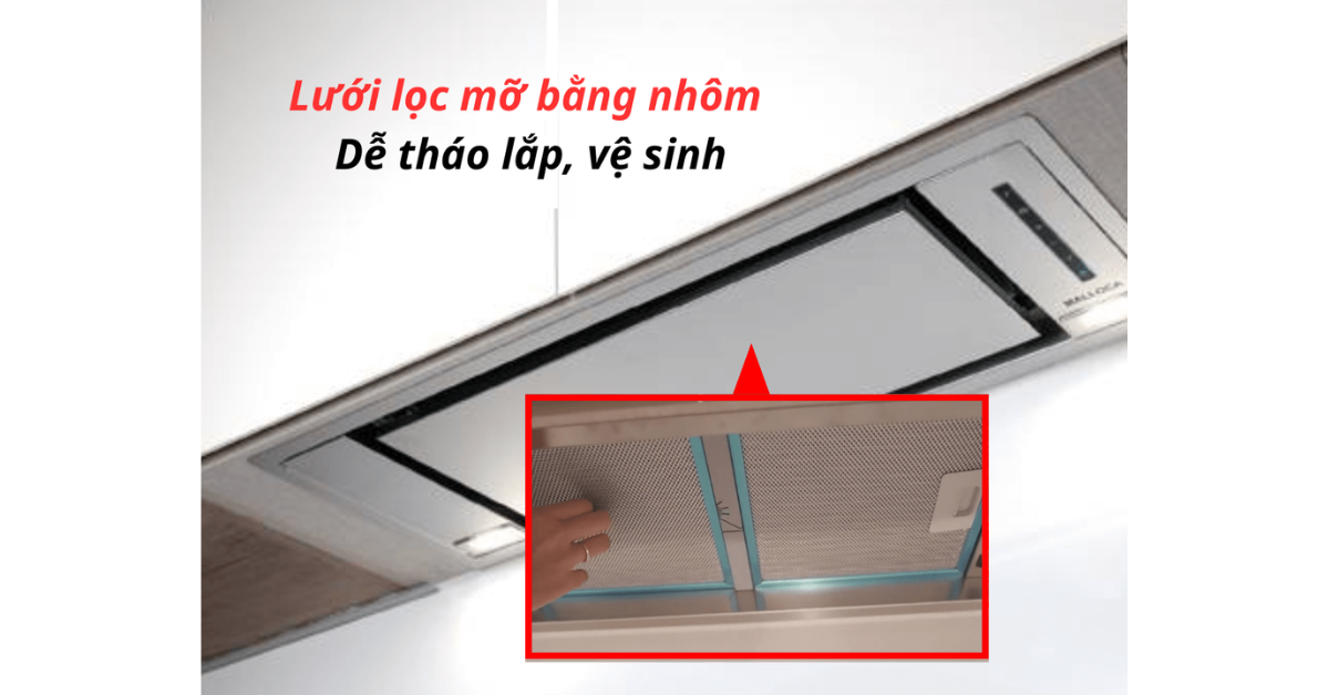 Đặc điểm nổi bật của Máy hút khói khử mùi âm tủ Malloca Hidden K-730