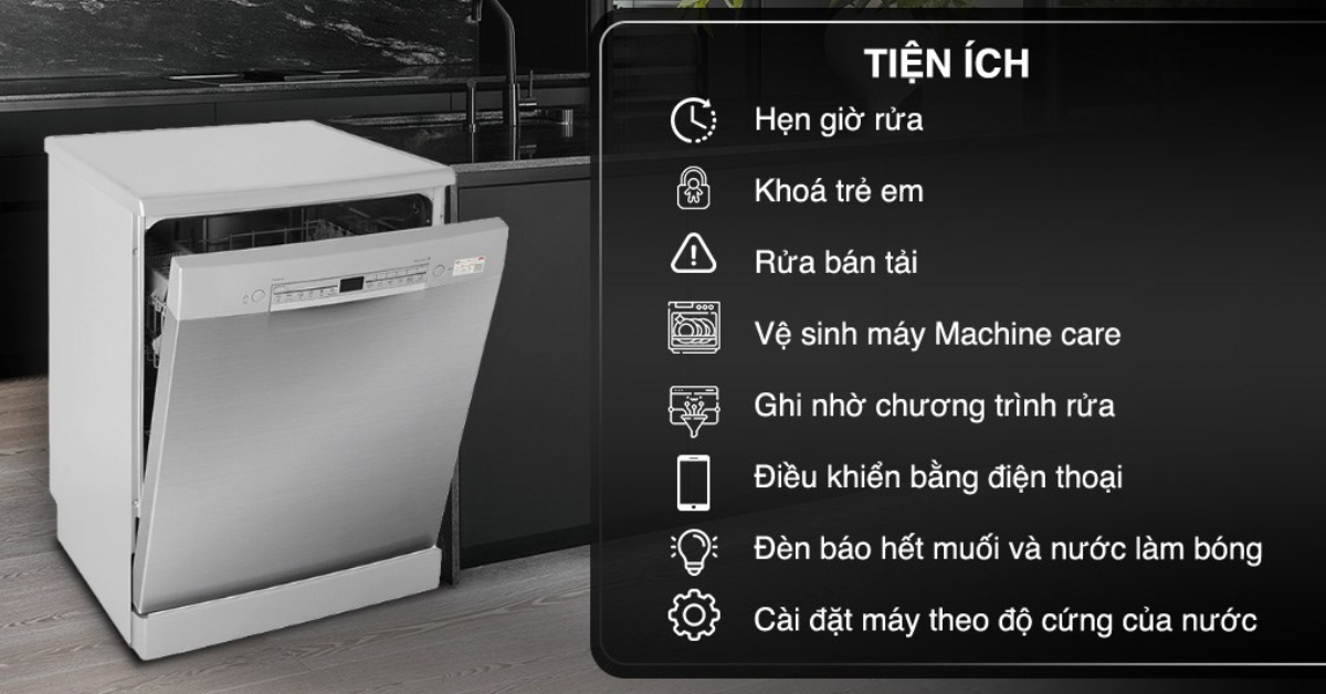 Đặc điểm nổi bật của Máy rửa chén độc lập Bosch SMS2HAI12E HMH Series 2 13 bộ