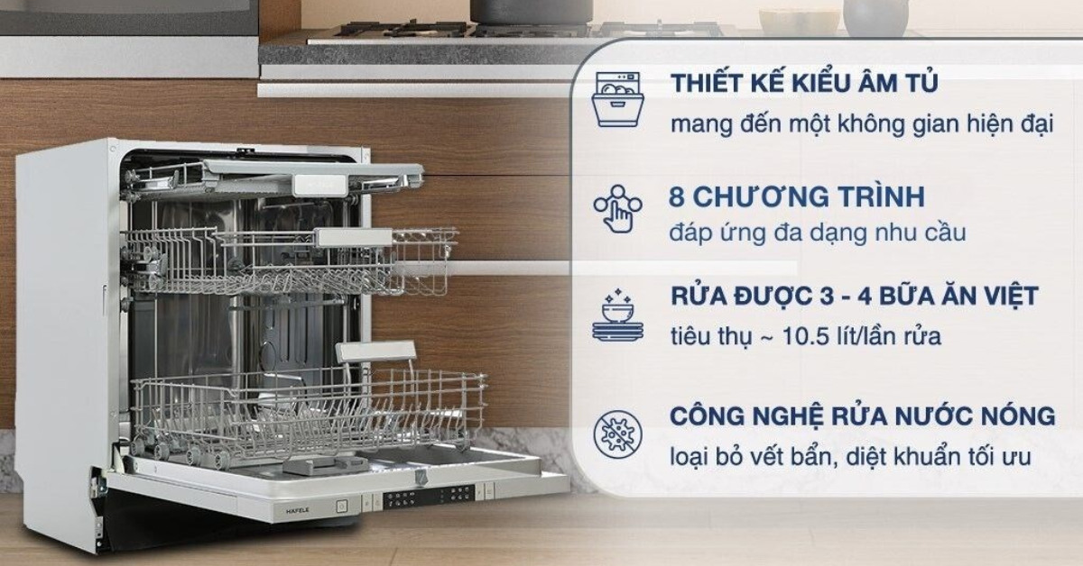 Đặc điểm nổi bật của Máy rửa chén âm tủ Hafele HDW-FI60AB 538.21.330