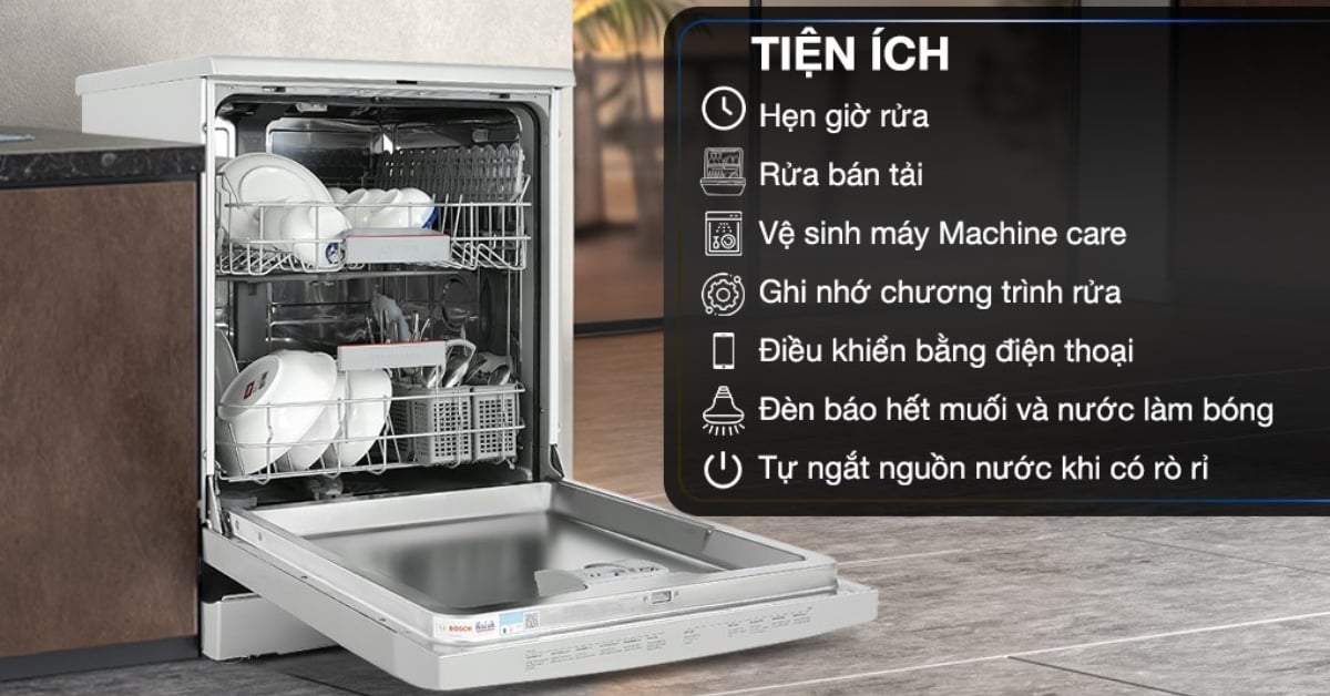 Đặc điểm nổi bật của Máy rửa chén độc lập Bosch SMS4IVI01P Series 4 12 bộ Home connect