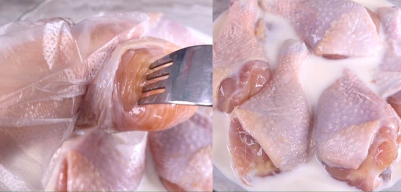 Ướp gà cho thấm đều gia vị