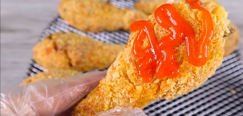 Thành phẩm gà rán bằng nồi chiên không dầu