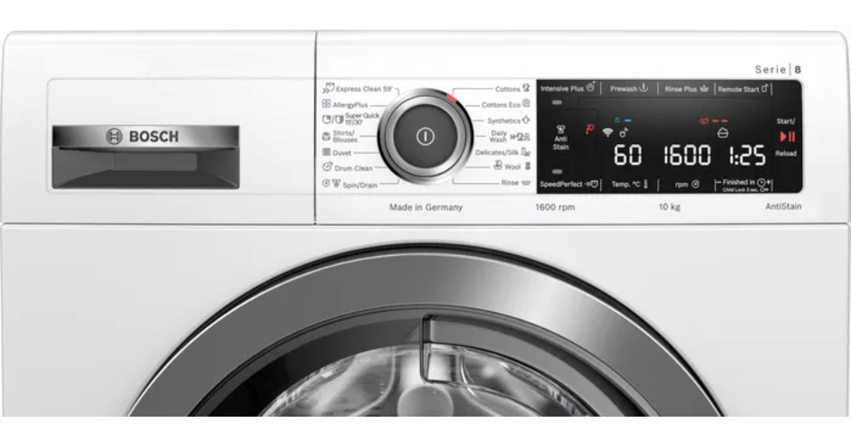 Máy giặt AntiStain Bosch WAX32M40SG 10kg - Series 8