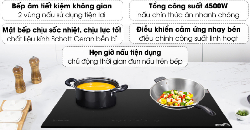 Đặc điểm nổi bật của Bếp điện từ kết hợp Malloca MIR 772