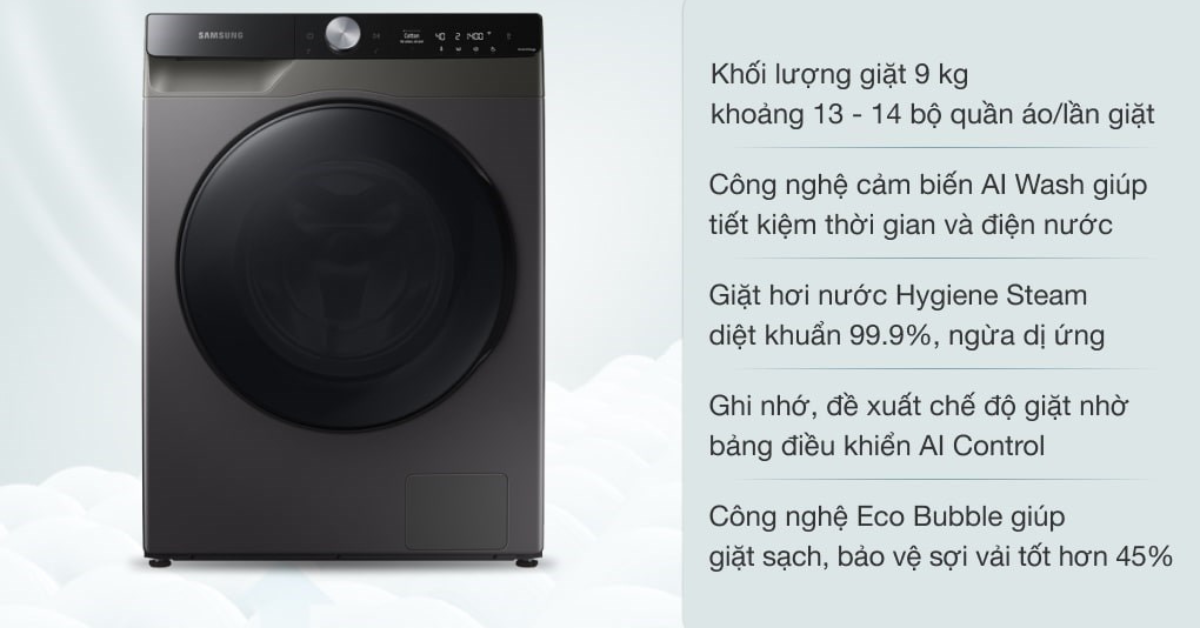 Đặc điểm nổi bật của Máy giặt AI Ecobubble Samsung WW90TP44DSB/SV