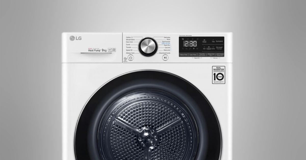 Máy sấy bơm nhiệt LG 9 kg DVHP09W