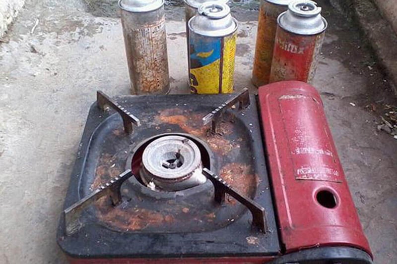 Không sử dụng bếp ga cũ và bếp ga mini cũ, bình ga