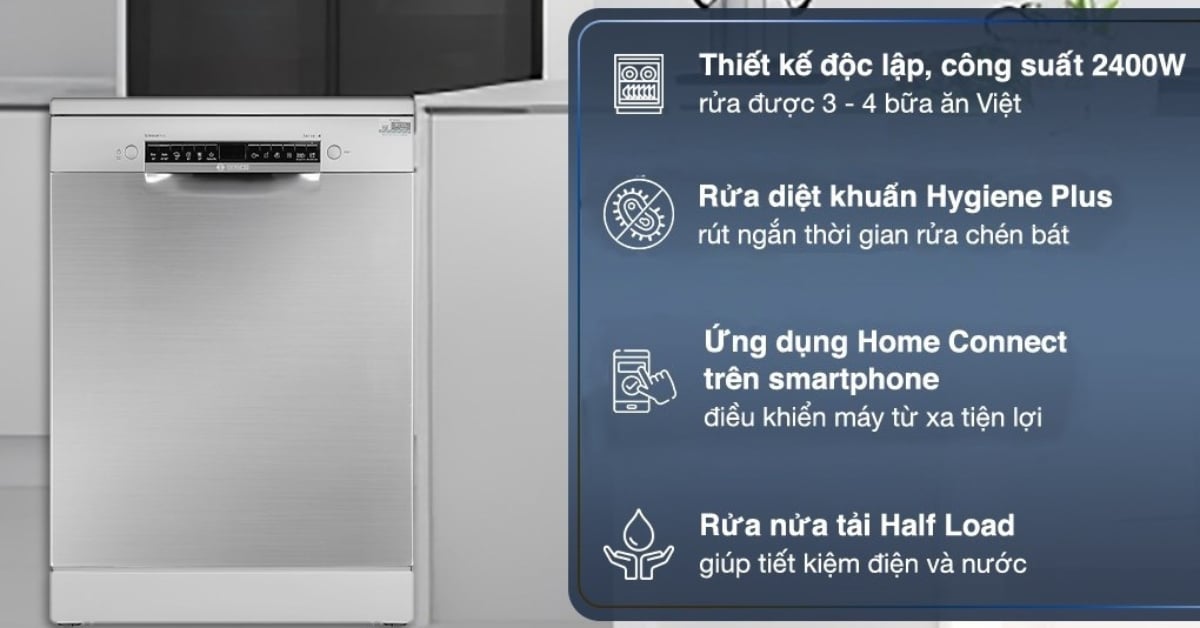 Đặc điểm nổi bật của Máy rửa chén độc lập Bosch SMS4ECI14E - Serie 4