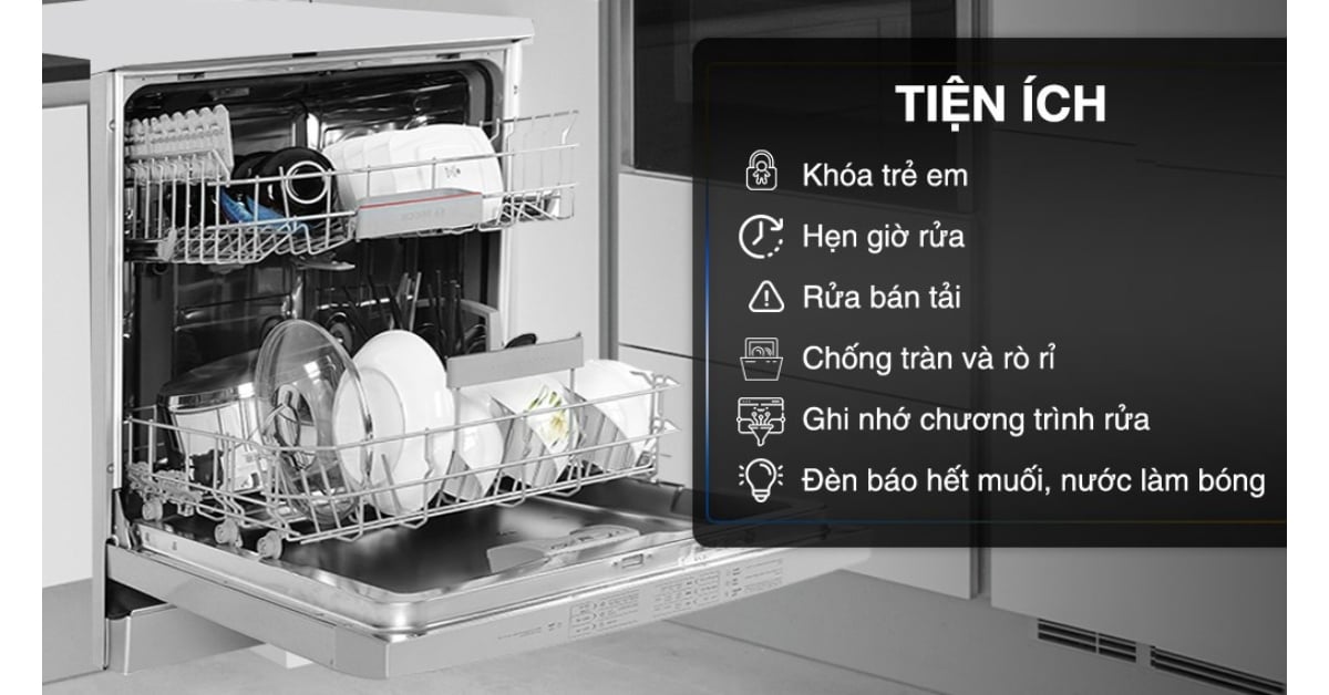 Đặc điểm nổi bật của Máy rửa chén độc lập Bosch SMS46GI01P Serie 4