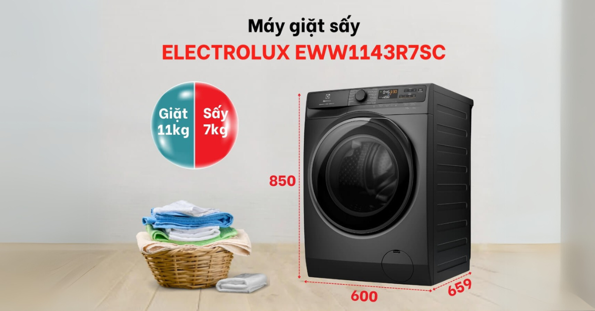 Máy giặt sấy Electrolux EWW1143R7SC 11/7kg