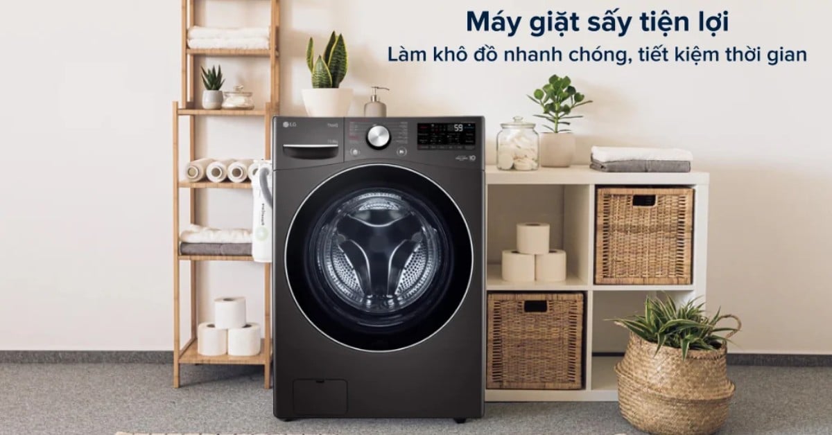 Máy giặt sấy LG Inverter giặt 15kg /sấy 8kg F2515RTGB
