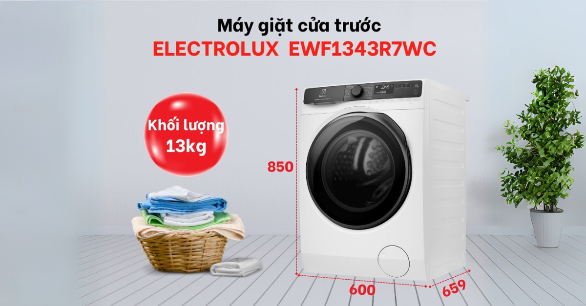 Máy giặt Electrolux EWF1343R7WC cửa trước 13kg