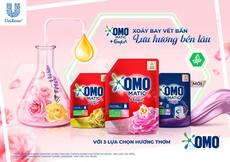 Omo comfort xoáy bay vết bẩn lưu hương bền lâu