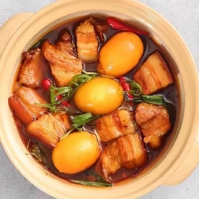 Thành phẩm sau khi hoàn thành món thịt kho tàu