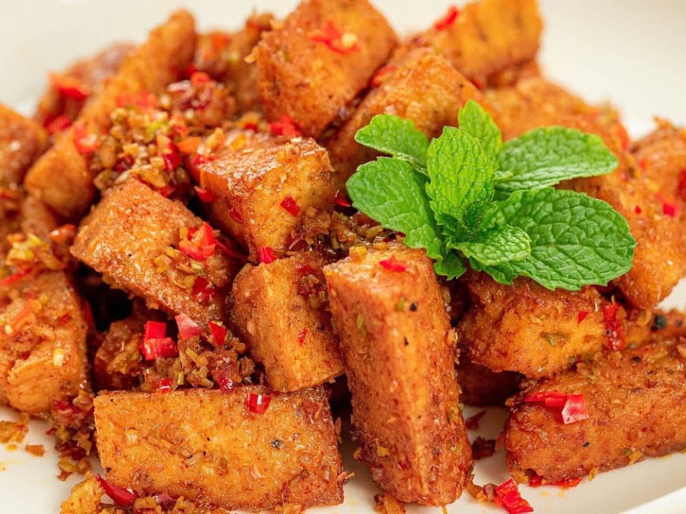 Cách rán đậu bằng nồi chiên không dầu với nguyên liệu sả