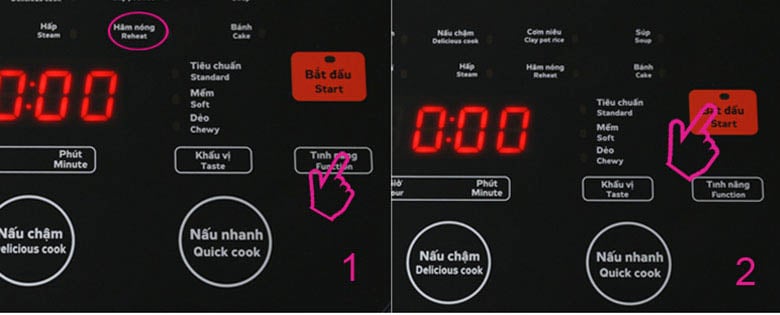 Các chế độ hâm nóng
