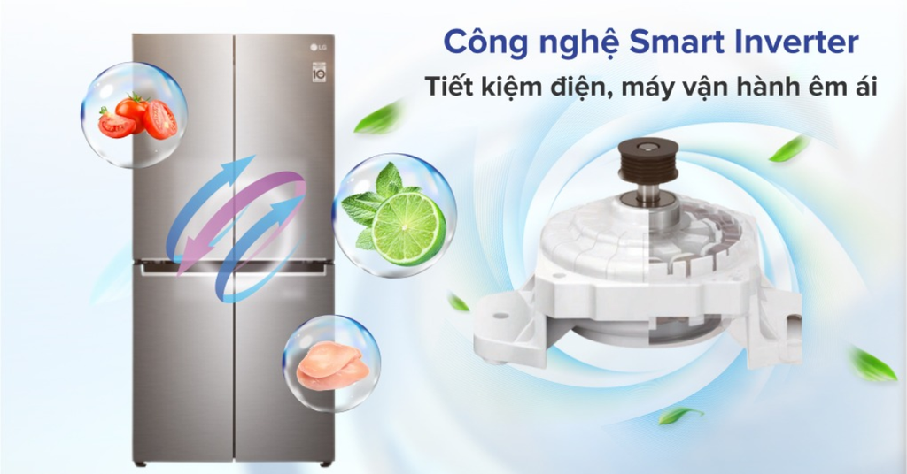 Công nghệ Smart Inverter của tủ lạnh Multi Door LG Inverter 530 lít GRB53PS