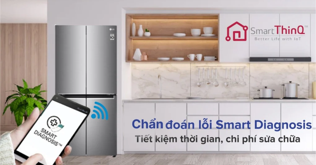Tủ lạnh LG GR-B53PS được trang bị tính năng Smart Diagnosis