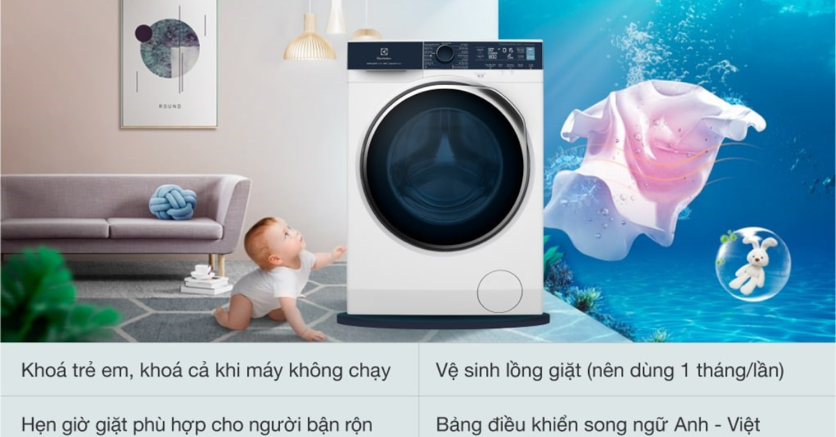 Hướng dẫn sử dụng Máy giặt Inverter 10 kg Electrolux EWF1042Q7WB