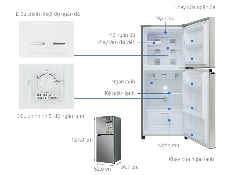 Tủ lạnh Panasonic Inverter 167 lít NR-BA189PPVN