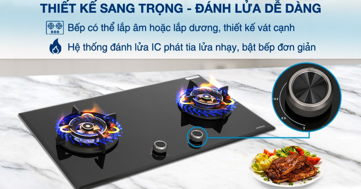 Bếp gas 2 vùng nấu Hafele 78cm HC-G782B 538.66.507