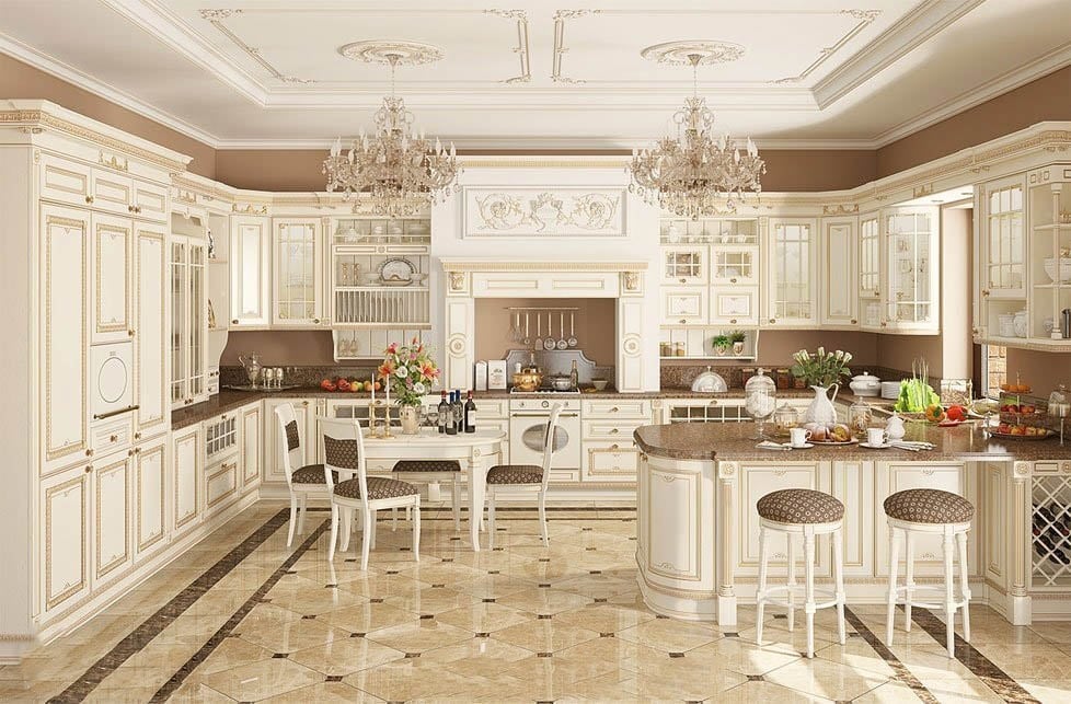 Nhà bếp đẹp với phong cách tân cổ điển