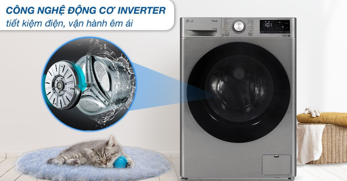 Máy giặt sấy LG Inverter giặt 10kg/ sấy 6kg FV1410D4P