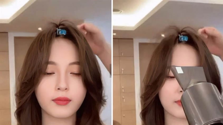 Làm phồng tóc với kẹp mỏ vịt