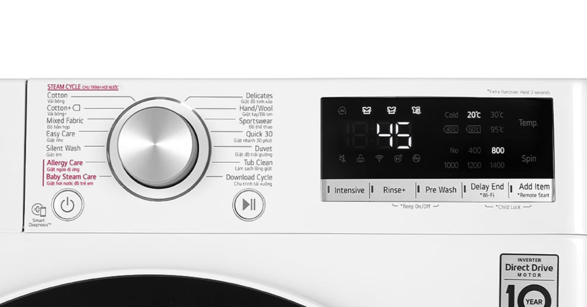 Hướng dẫn sử dụng Máy giặt LG AI DD Inverter 9 kg FV1409S4W