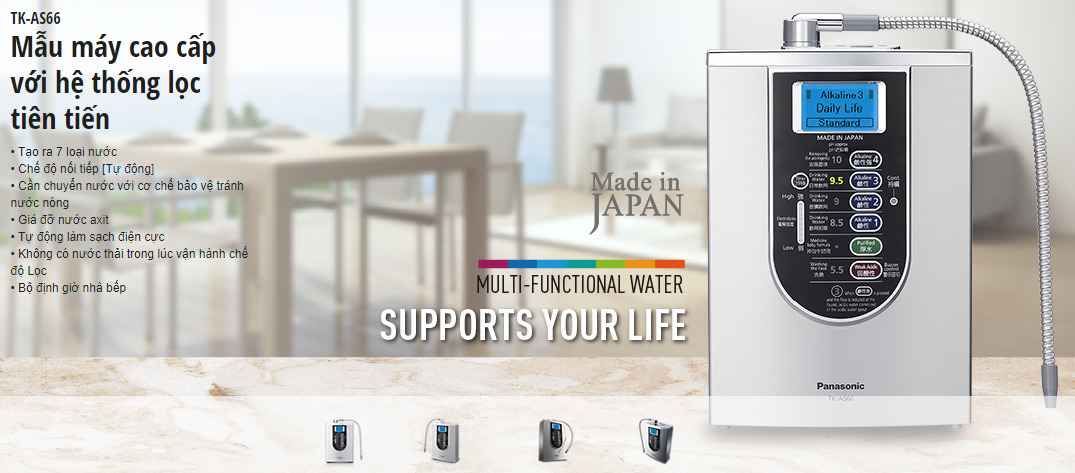 Sản phẩm máy điện giải ion kiềm Panasonic TK-AS66 nổi tiếng Nhật bản và toàn Thế Giới