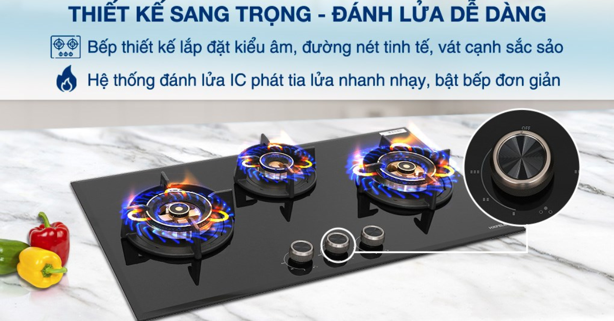 Bếp gas 3 vùng nấu Hafele 78cm HC-G783B 538.66.477