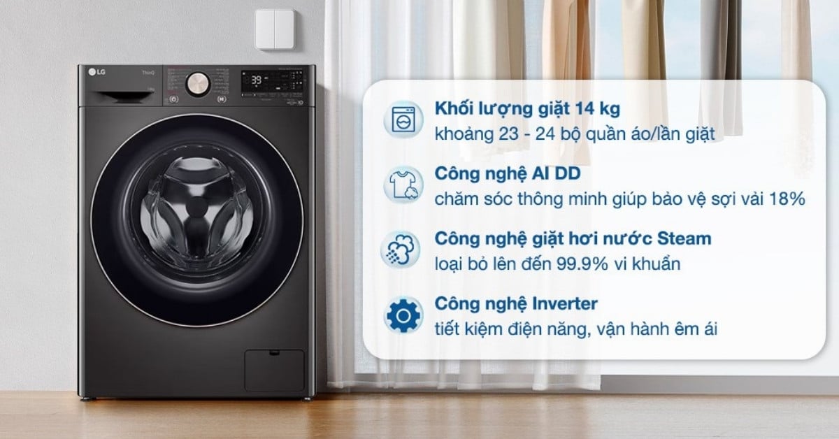 Máy giặt LG Inverter 14 kg FV1414S3BA