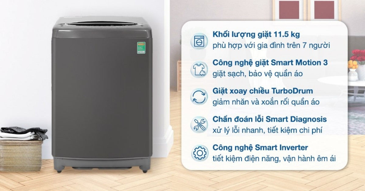 Máy giặt LG TurboDrum Inverter 11.5 kg T2351VSAB