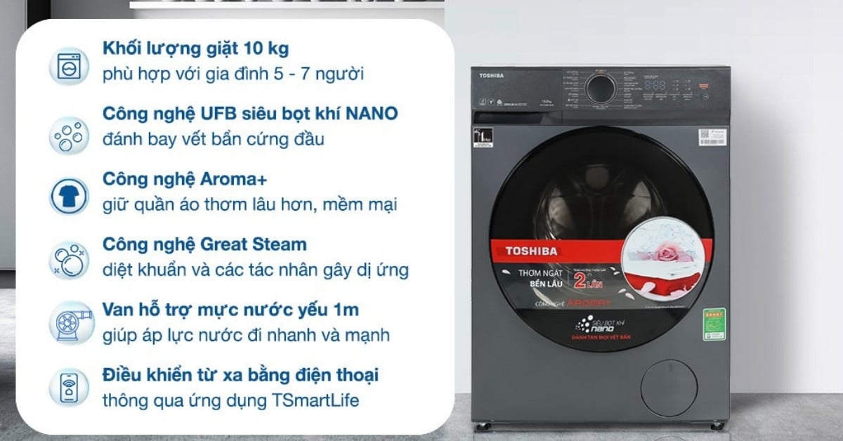 Máy giặt cửa trước 10 kg Toshiba TW-T21BU110UWV(MG)