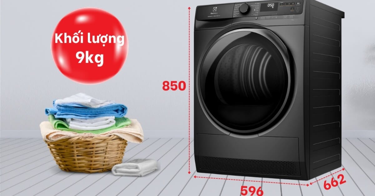 Máy sấy bơm nhiệt 9kg Electrolux EDH903R7SC