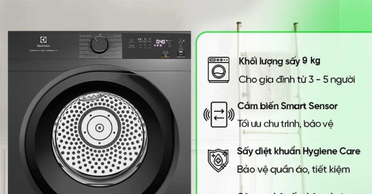 Máy sấy thông hơi 9kg Electrolux EDS904N3SC