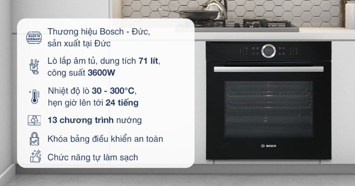 Dặc điểm nổi bật của Lò nướng Bosch HBG634BB1B - Serie 8