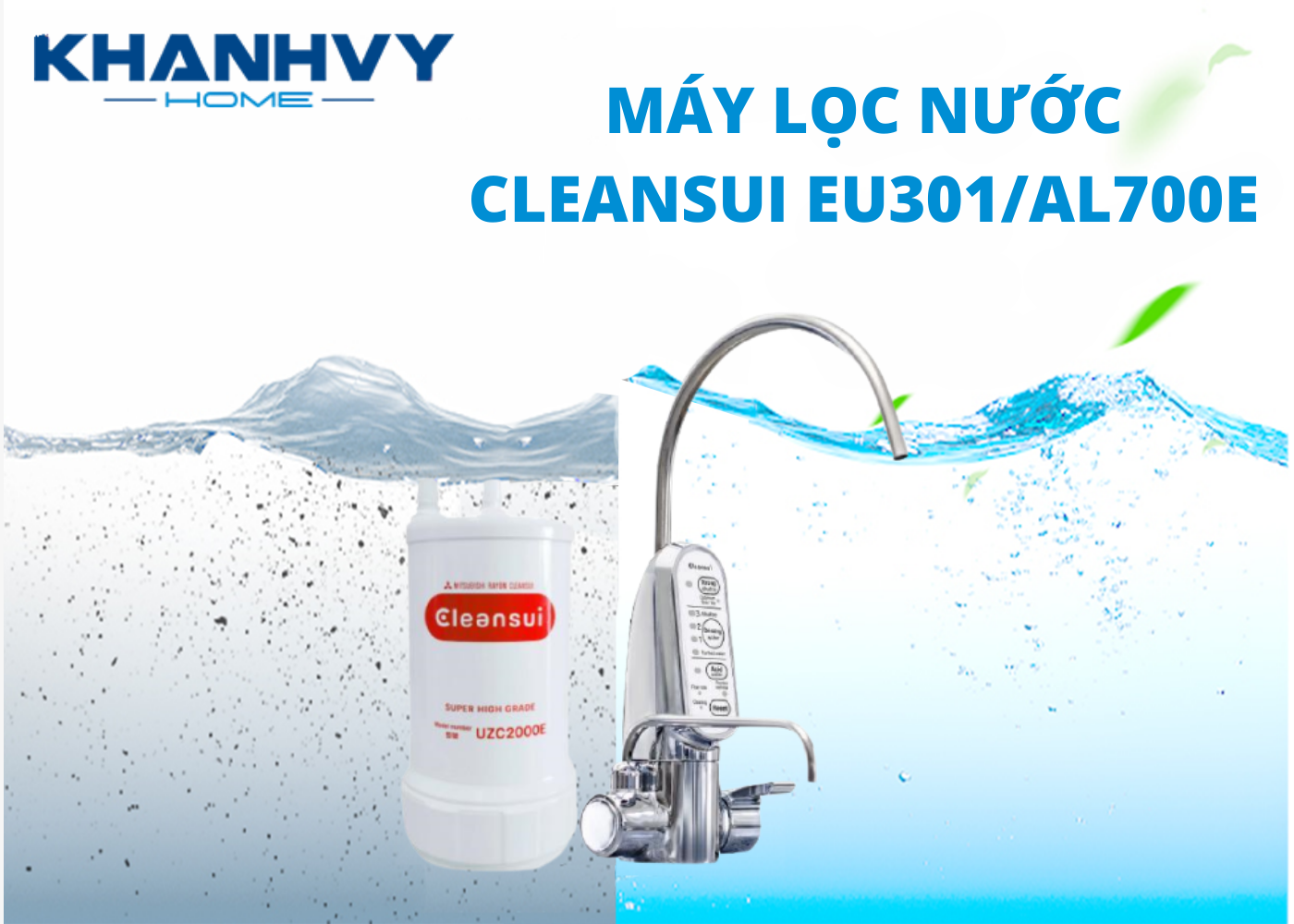 Máy lọc nước điện giải ion kiềm Cleansui EU301