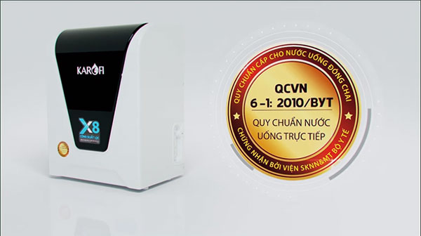 Máy lọc nước Karofi SPIDO S-S156 đạt chuẩn Quốc gia nước uống trực tiếp QCVN6-1:2010/BYT