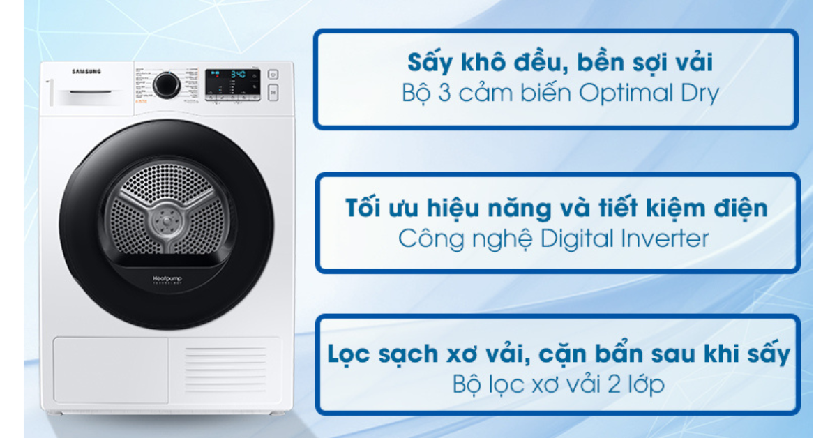 Đặc điểm nổi bật của Máy sấy thông minh Samsung DV90TA240AE/SV
