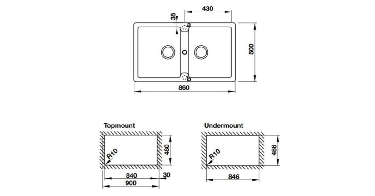 Chậu đá Hafele GALBA HS-GD8650 – Màu đen 570.36.300