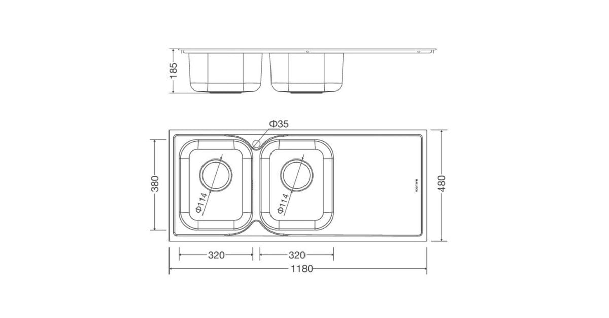 Chậu rửa chén Malloca MS 8816