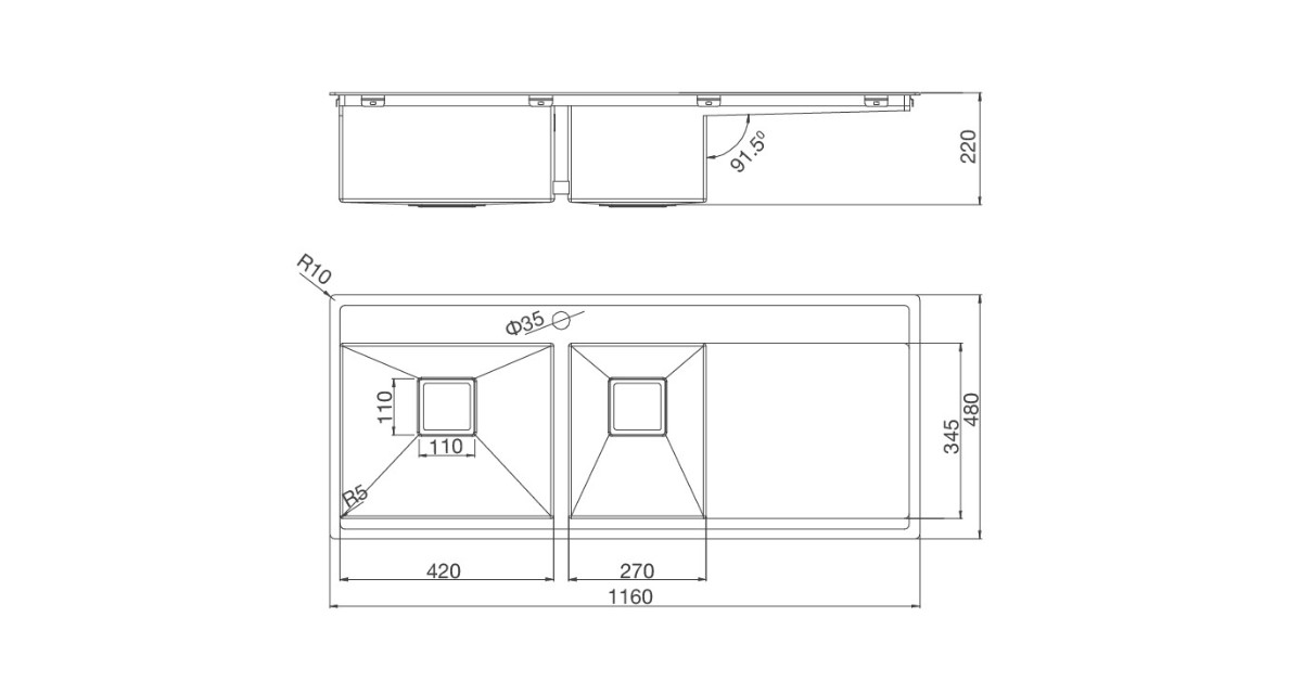 Chậu rửa chén Malloca MS 6306T