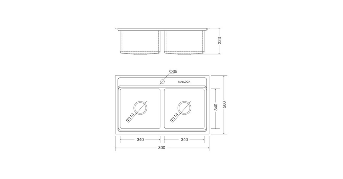 Chậu rửa chén Malloca MS 8812
