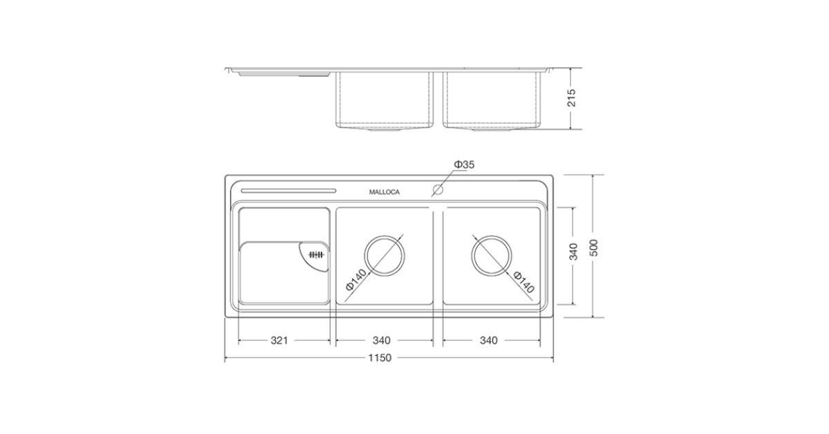 Chậu rửa chén Malloca MS 8816 N