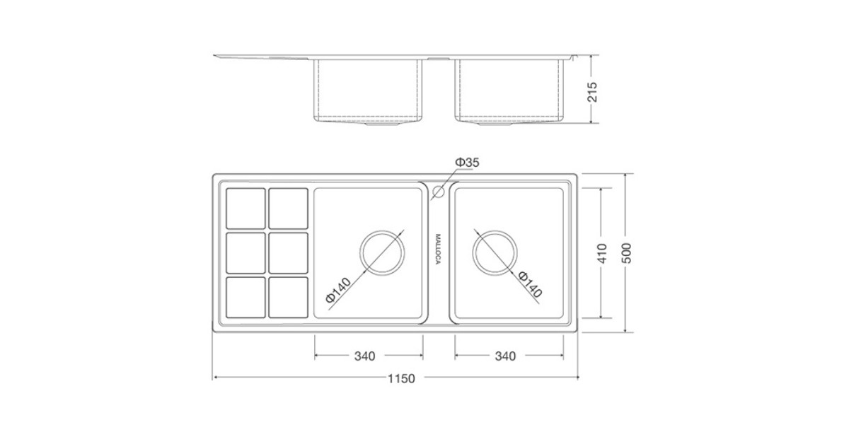 Chậu rửa chén Malloca MS 8815L