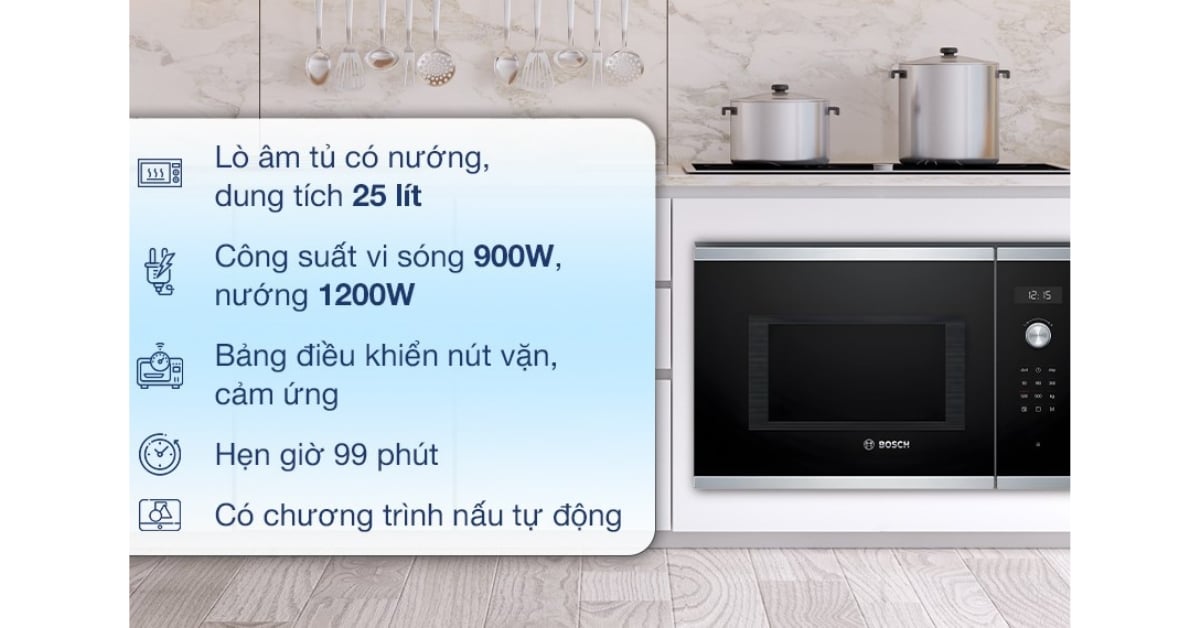 LÒ VI SÓNG ÂM TỦ BOSCH BEL554MS0B SERIES 6