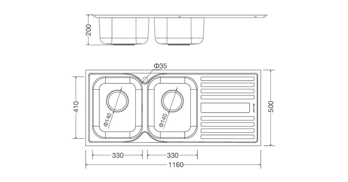 Chậu rửa chén Malloca MS 1025R NEW