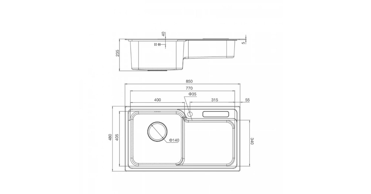 Chậu rửa chén Malloca MS 1028D